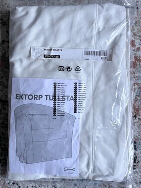 NEW SEALED Ikea Ektorp Tullsta WHITE Chair Cover Slipcover 100% Cotton Washable